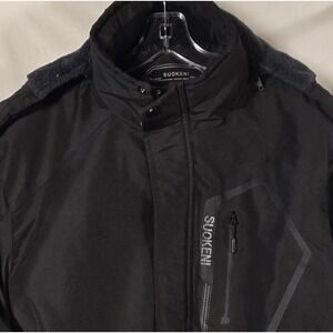 SUOKENI Men's Black Insulated Winter Ski Jacket Hooded Warm Snow Coat Size Large